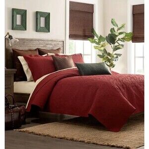 Patricia Nash Classic‎ Tooled Red Queen Quilt Set 3Pcs Reversible NWT